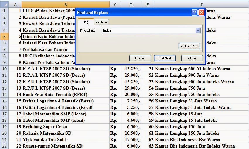 Cara Mencari Data Pada Ms.office Excel - Carainter.net