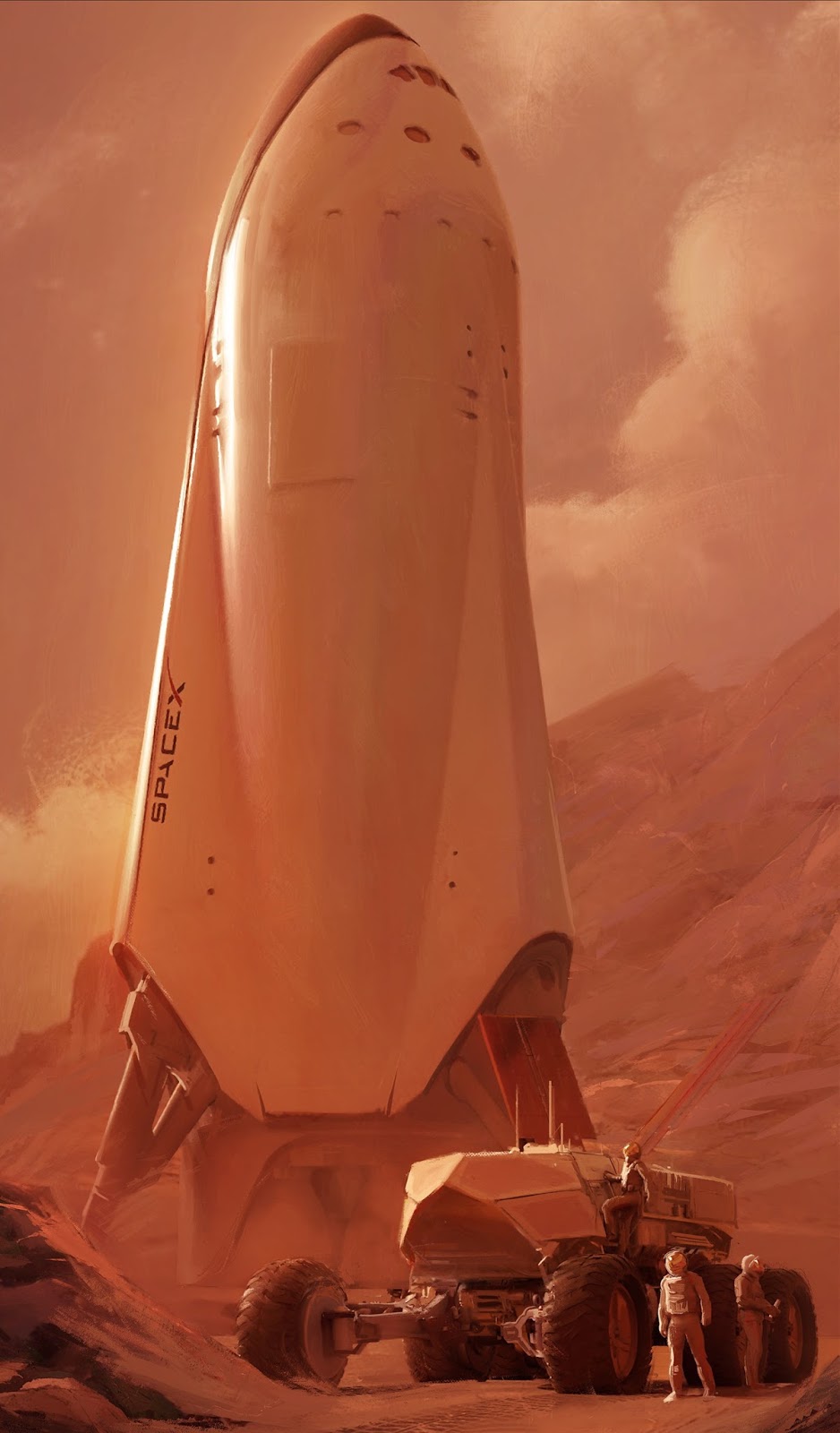 SpaceX spaceship on Mars by Alexandra Hodgson