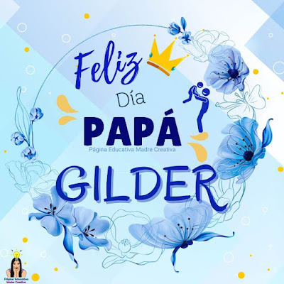 Solapín Feliz Día del Padre - Nombre Gilder para imprimir gratis
