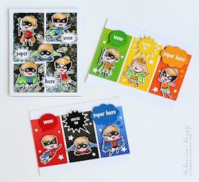 Sunny Studio Stamps: Super Duper Comic Strip Speech Bubble Dies Super Hero Themed Cards by Melania Deasy