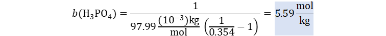 Cual es la molalidad de H3PO4 al 35.4% en peso, Determine la molalidad de H3PO4 al 35.4% en peso, Determinar la molalidad de H3PO4 al 35.4% en peso, Obtenga la molalidad de H3PO4 al 35.4% en peso, Obtener la molalidad de H3PO4 al 35.4% en peso, Calcule la molalidad de H3PO4 al 35.4% en peso, Calcular la molalidad de H3PO4 al 35.4% en peso, Halle la molalidad de H3PO4 al 35.4% en peso, Hallar la molalidad de H3PO4 al 35.4% en peso,