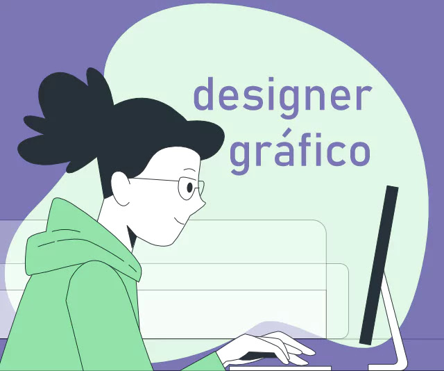 Designer gráfico trabalhando em frente ao computador