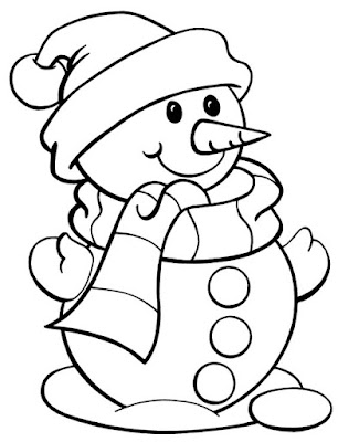 χριστουγεννιάτικη σελίδα για εκτύπωση με χιονάνθρωπο
