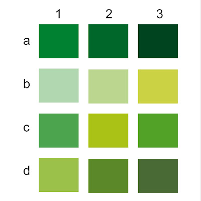 Variasi warna hijau cmyk 