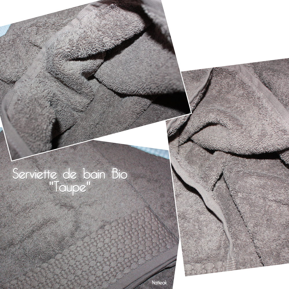 Serviette  de coton bio taupe  de i fil home