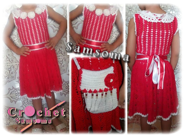 تشكيلة فساتين كروشيه اطفال للعيد مع كروشيه سمسومة . فساتين اطفال للعيد . Crochet girl dress  .  فساتين اطفال كروشيه .  . فساتين كروشيه اطفال . فساتين كروشيه . 