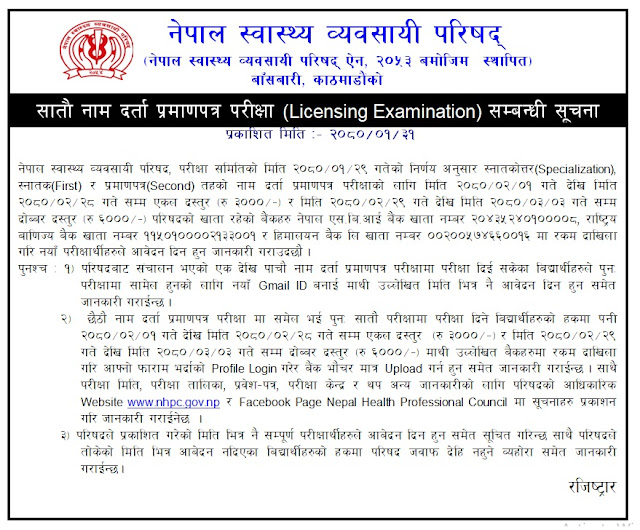 NHPC 7th licensing examination notice