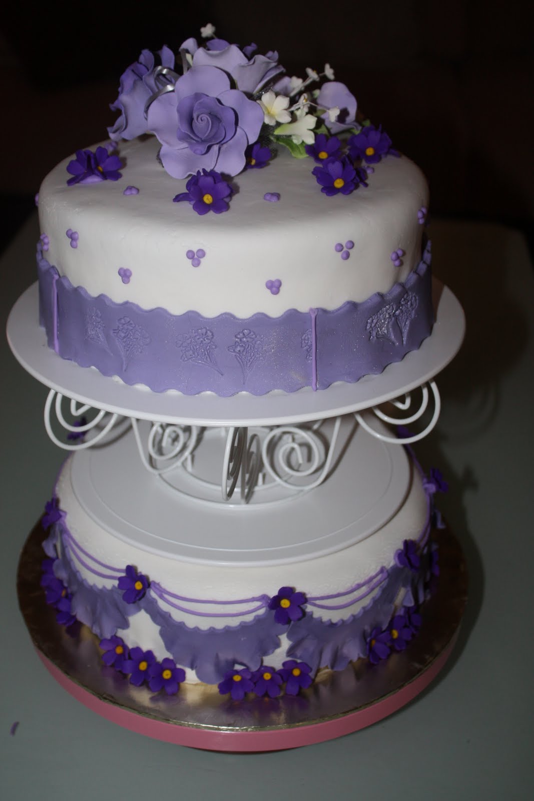 purple wedding cake