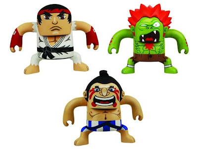 NECA Street Fighter BATSU Series 1 - Ryu, Blanka & E. Honda Vinyl Figures