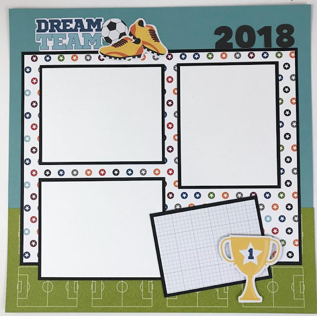 12x12 Soccer Scrapbook Page Layout