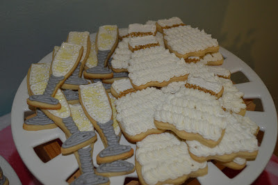 Champagne Flute and Wedding Dress Shaped Sugar Cookies