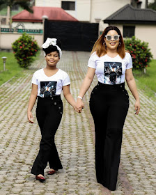 Monalisa China and daughter Tamar in matching outfits