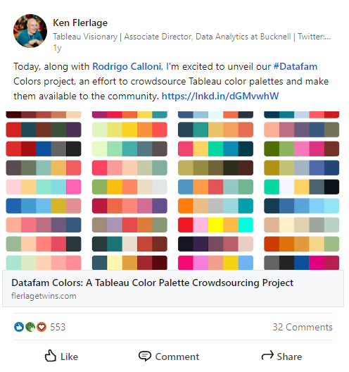 Datafam Colors: A Tableau Color Palette Crowdsourcing Project - The  Flerlage Twins: Analytics, Data Visualization, and Tableau
