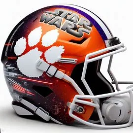 Clemson Tigers Star WArs Concept Football Helmet