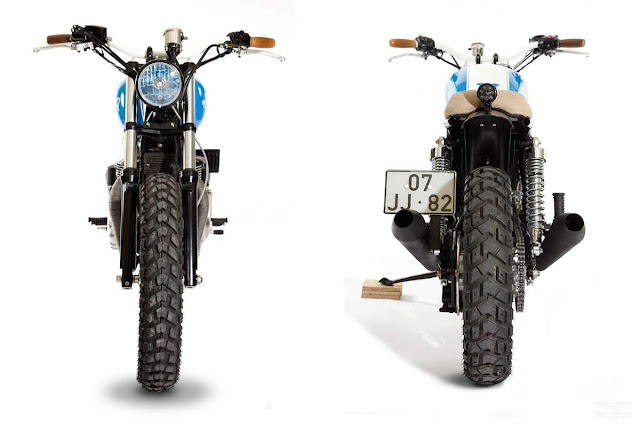 Triumph Street Tracker | Triumph Scrambler | Triumph Flat Tracker | Triumph Thruxton 900 'Mighty Blue' by Maria Motorcycles