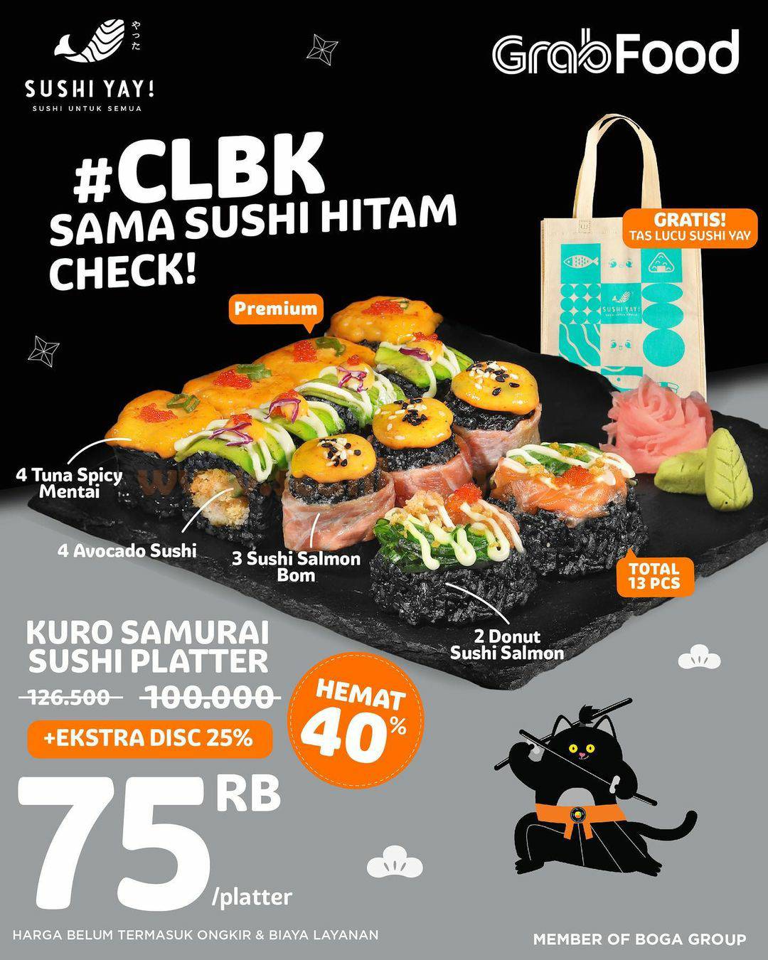 Promo SUSHI YAY! GRABFOOD – Hemat 40% + Extra Diskon 25%