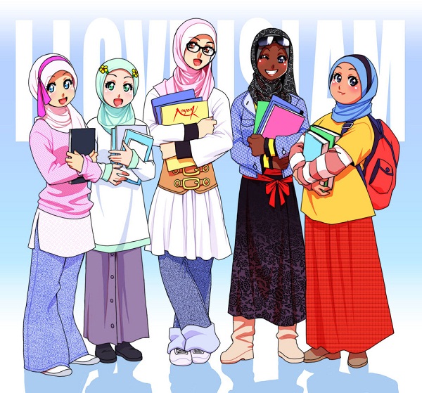 Wallpaper Gambar Kartun Muslimah Keren Terbaru  Deloiz 