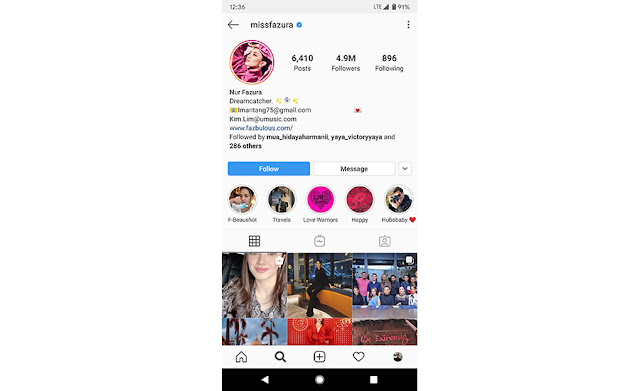 senarai top 10 individu paling ramai followers instagram di malaysia