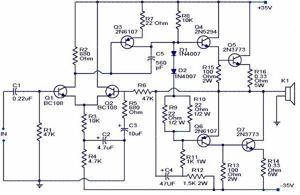  Skema  Rangkaian Power  Amplifer 100 Watt