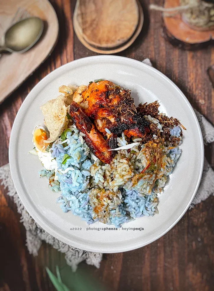 nasi kerabu ayam bakar sedap