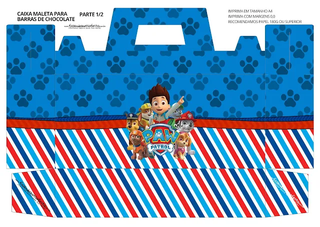 Paw Patrol Free Printable Suitcase Box. 