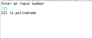 Palindrome program output