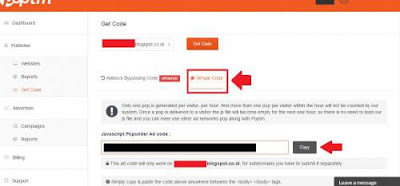 Cara Memasang Iklan Poptm pada Blog