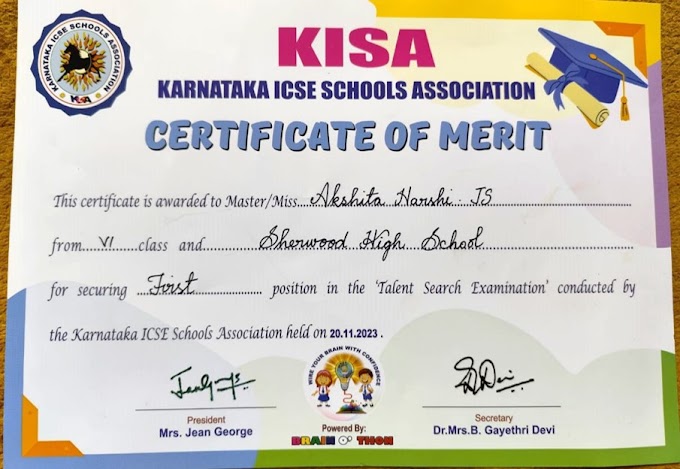 First Place @Talent Search Exam 2023-24