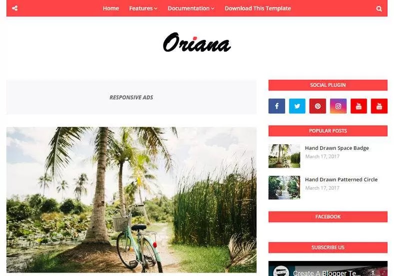 Oriana Blogger Template | Free Blogger Templates 2021