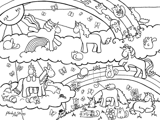 Magical World Of Blobshaped Unicorns And Evenmoreblobshaped  Caticorns Plus Butterflies You Are Free To Print And Color This Page For  Personal Us
