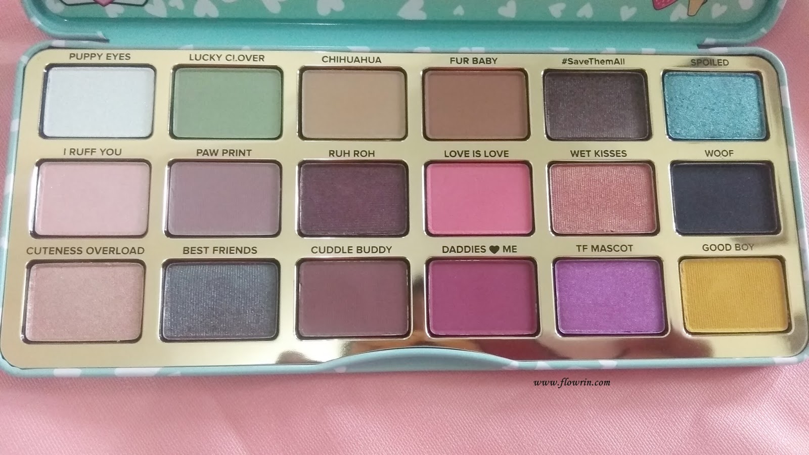 Flowrins Note REVIEW Too Faced Clover Eyeshadow Palette Bahasa