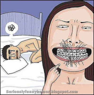 Pubic hair and braces don't mix hahaha