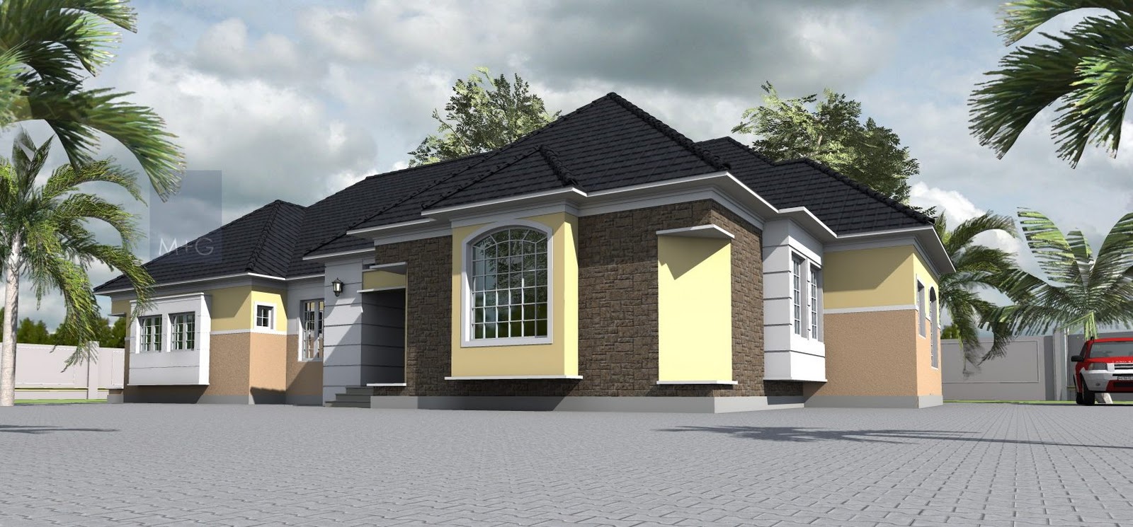 Contemporary Nigerian Residential Architecture 4 Bedroom Bungalow