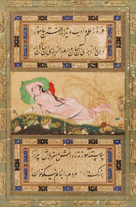 Riza Abbasi Iranian atist 15651635 Reclining Nude 1590