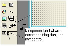 gambar panah menunjukan komponen common dialog 