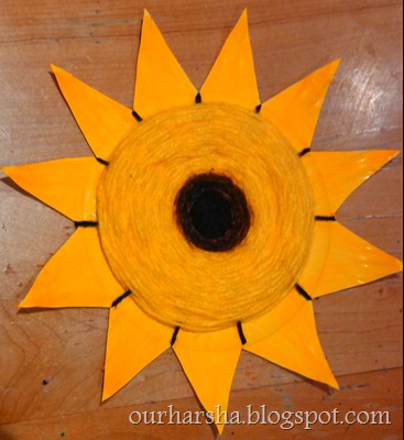 Paper Plate Sunflower (4)