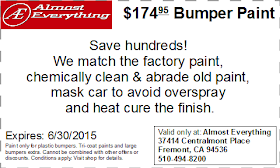 Discount Coupon $174.95 Bumper Paint Sale June 2015