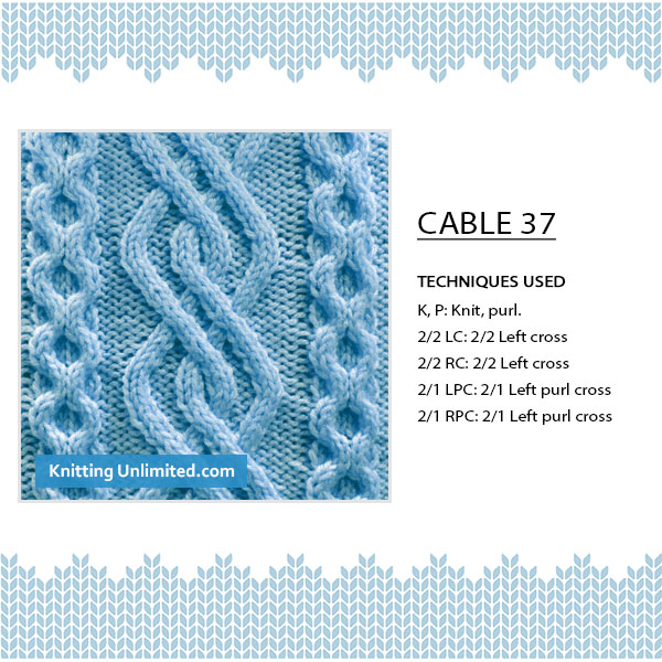 [Intermediate Cable Knitting] Spruce up your knitting with Cable No 37, 40 stitches and 16-row repeat. All it takes is a little bit of time, patience, and determination.