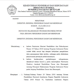 Direktorat Jenderal Pendidikan Dasar dan Menengah Kementerian Pendidikan dan Kebudaayan te Juknis PIP Tahun 2019.Pdf (SD/SMP/SMA/SMK/sederajat)