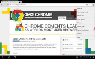 Google Chrome Android tablette