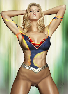 Natali learned that in the supergirl form she can turn naked for variety of work in this case reach her new superpussy and trying out her superfast fingers
