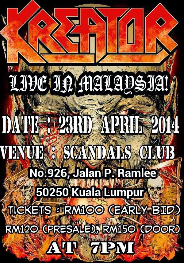 EKSTRIM: 23/04/2014 - KREATOR - LIVE IN KUALA LUMPUR 2014