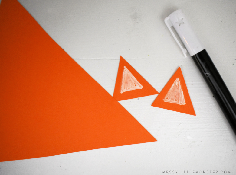 animal shape craft - triangle fox