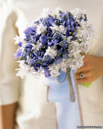 Blue And White Wedding Bouquet