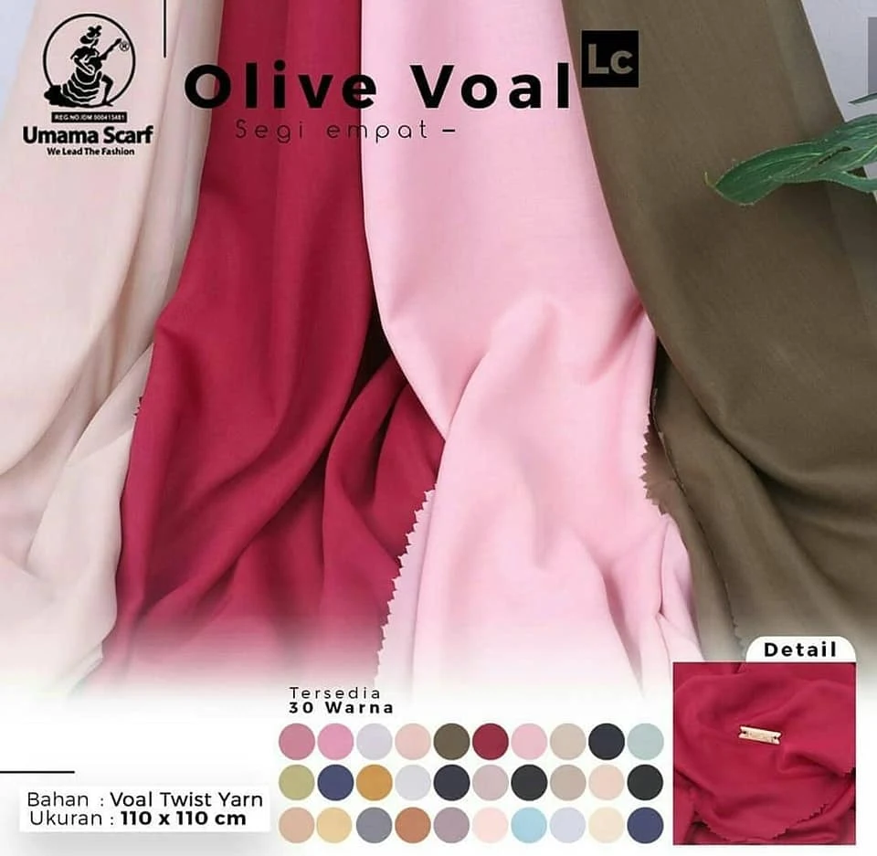 Segi Empat Olive Voal Lc Sentral Grosir Jilbab I Produsen - Warna jilbab saudia yang lagi trend
