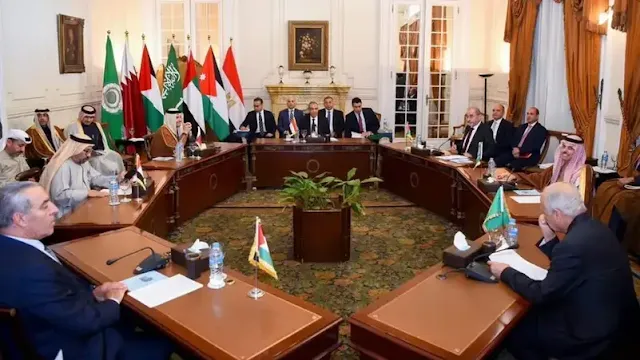 الاجتماع السداسي العربي، معبر رفح، اتفاق غزة، تهجير الفلسطينيين، حل الدولتين، الأونروا، المساعدات الإنسانية، السلطة الفلسطينية، إعادة إعمار غزة، وقف إطلاق النار.