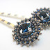 Montana Blue-Silver Swarovski Bobby Pins