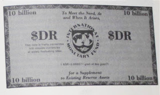 Image of an International Monetary Fund's SDR in black and white