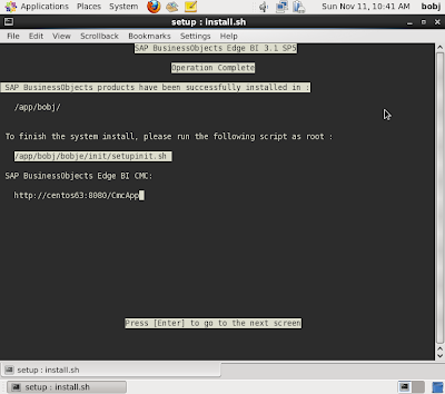 Sukses Intalasi BusinessObjects Edge BI 3.1 For Linux