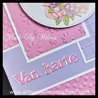 Kleurenkaartenteam, Van harte, Congrats, Lila, Lilac, Mauve, Embossing. Vogels, Birds, Bloemen, Flowers, Papicolor, Crealies, All4You, ALL4YOU,